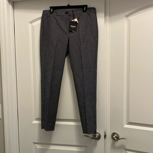 Marella Navy and Gray Ankle Cropped Pants with Tailored Fit Size 10